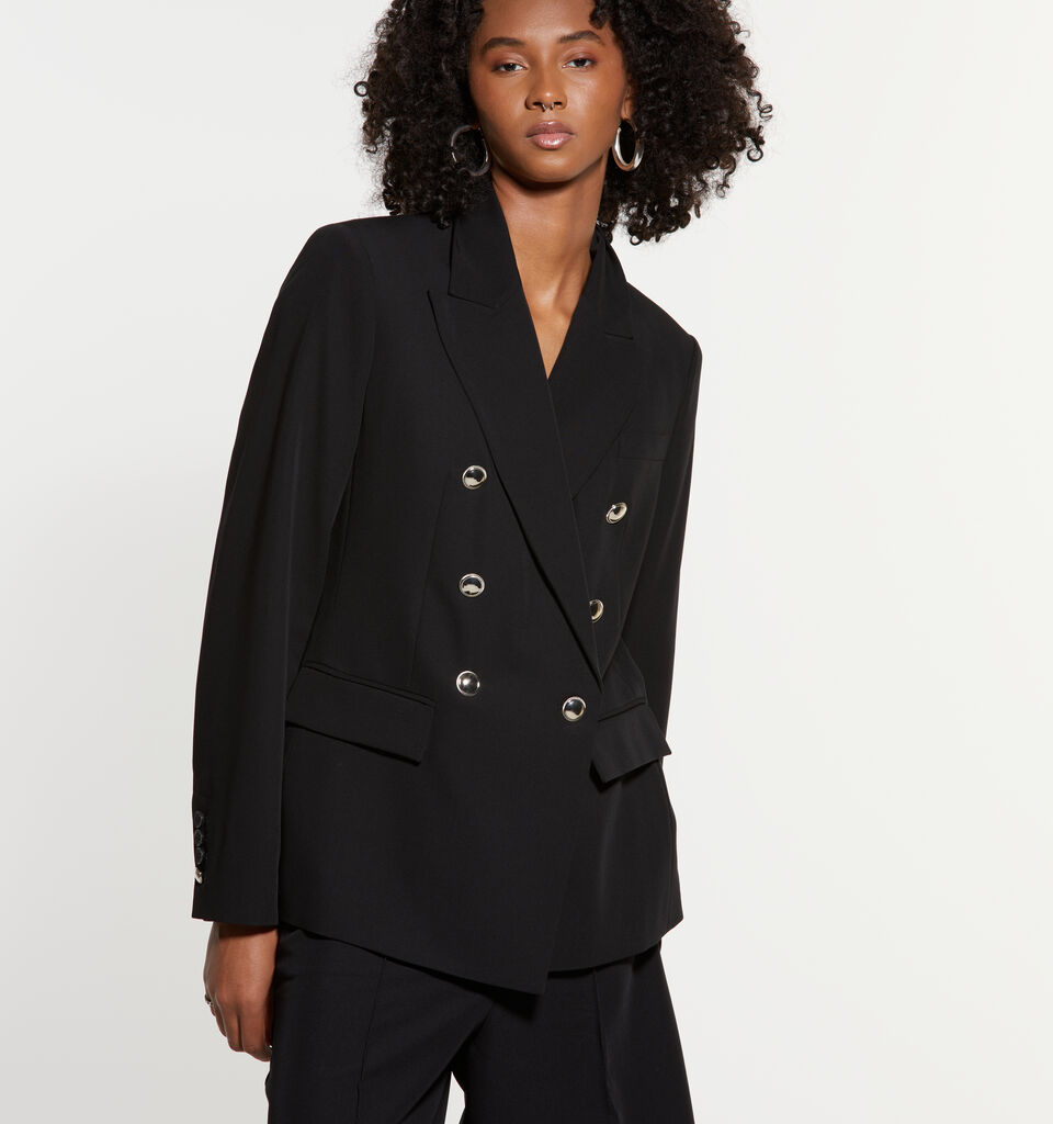 Blazer preto com botões gold - blazers para mulher - Preto | Sisley image number 3